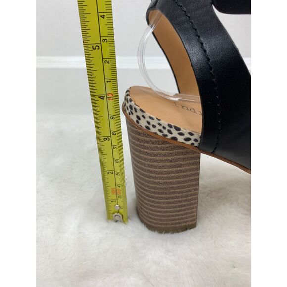 Indigo Rd. Women’s 8.5M Leopard Print & Black Ankle Strap Block Heel Sandals - Picture 8 of 9